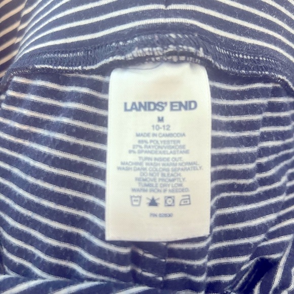 LANDS END PJs NAVY AND WHITE STRIPES PAJAMA SET, MEDIUM, SO SOFT, WOMENS - Picture 4 of 8